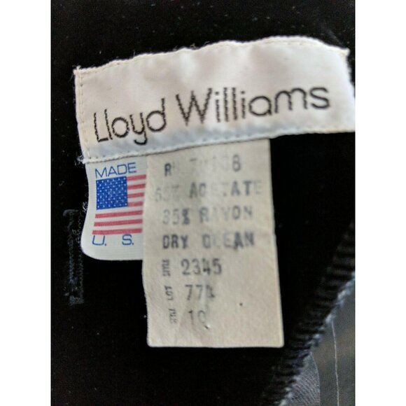 Vintage Lloyd Williams Size 10 Black Velvet & Silver Metallic Dress W/ Belt 20c - Picture 8 of 8